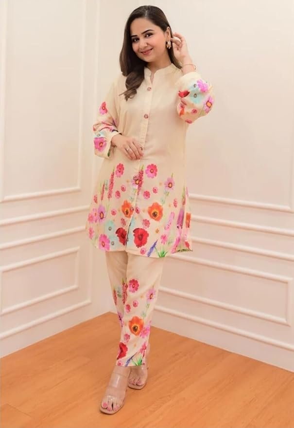 613k9qR+Q9L._SY879_ Women's Rayon Co Ord Set | Co Ord Set for Women Stylish | Kurta Set for Women | Kurta Set | Ethnic Co Ord Set for Women | 3/4 Sleeve Women Co-ord set - Image 5