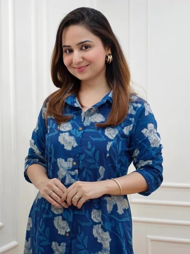 61RrDOIdcBL._SY879_ Women's Cotton Blend Kurta Set | Kurta Set | Kurti Set For Women | Festive Kurta Set For Women | Regular Fit Kurta Set For Women - Image 4