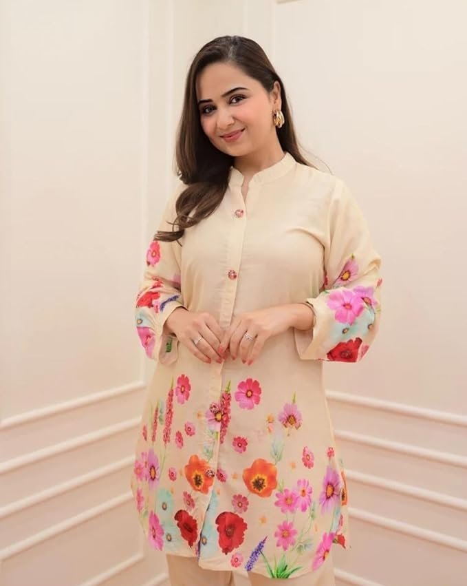 61WYcqoGxJL._SX679_ Women's Rayon Co Ord Set | Co Ord Set for Women Stylish | Kurta Set for Women | Kurta Set | Ethnic Co Ord Set for Women | 3/4 Sleeve Women Co-ord set - Image 2