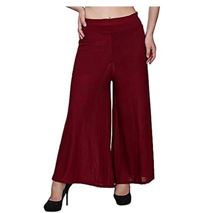 61jzul9fc0L._SX679_ Regular Casual Plain Palazzo for Women and Girl's (Pack of -1) - Image 1