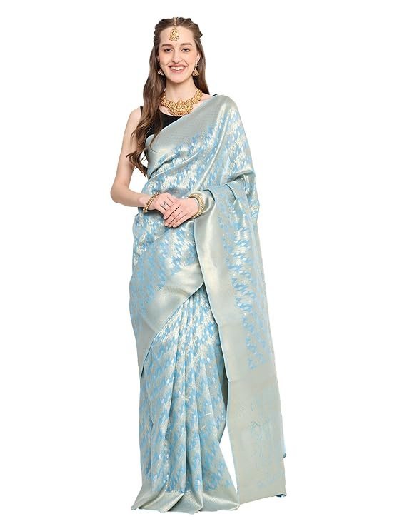 716O6f2L8eL._SY741_ incredible sarees Katan Silk Tissue Banarasi Saree For Women (Free Size) - Image 1