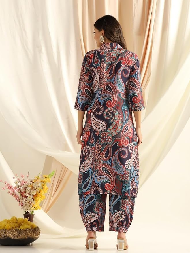 717CZrzGZ5L._SY879_ Women's Cotton Blend Co Ord Set | Co Ord Set for Women Stylish | Kurta Set for Women | Kurta Set | Ethnic Co Ord Set for Women | 3/4 Sleeve Women Co-ord set - Image 2