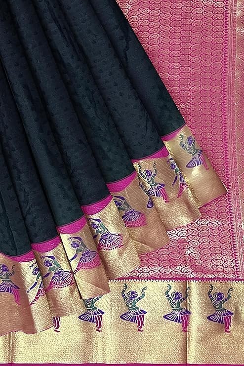 81M1LYQ-f4L._SY741_ Kanjivaram Silk Sarees with Woven Zari work | 80% Pure Kanjeevaram silk and 10% Art Silk - Image 2