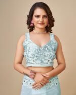 Saree with Embellished & Embroidered Border - Image 2