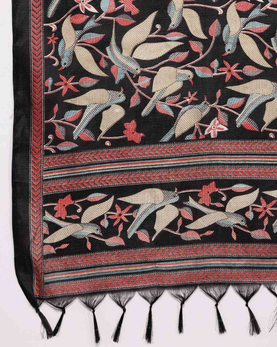 -1117Wx1400H-700459889-black-MODEL5 Women Printed Straight Kurta Set - Image 2