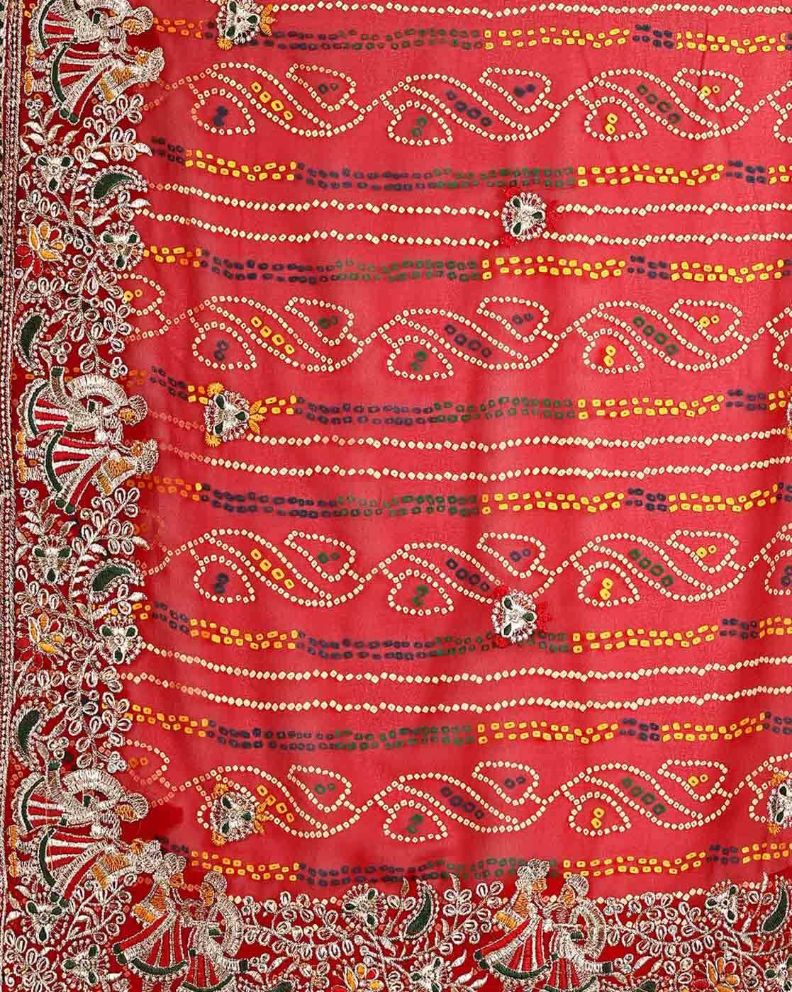 -1117Wx1400H-701093259-red-MODEL7 Women Georgette Bandhani Saree - Image 5