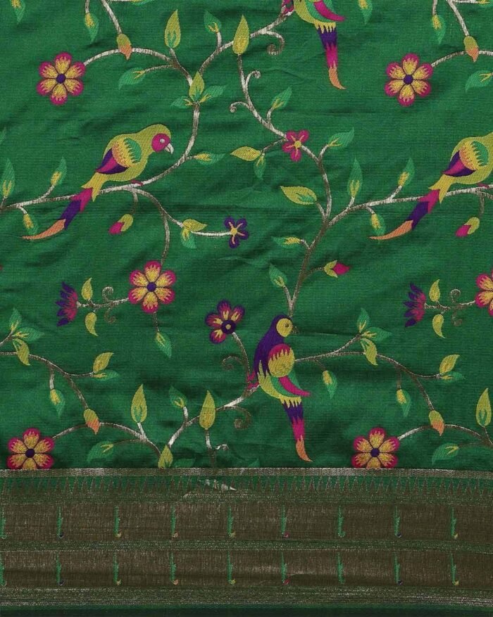 Floral Print Saree with Tassels - Image 4