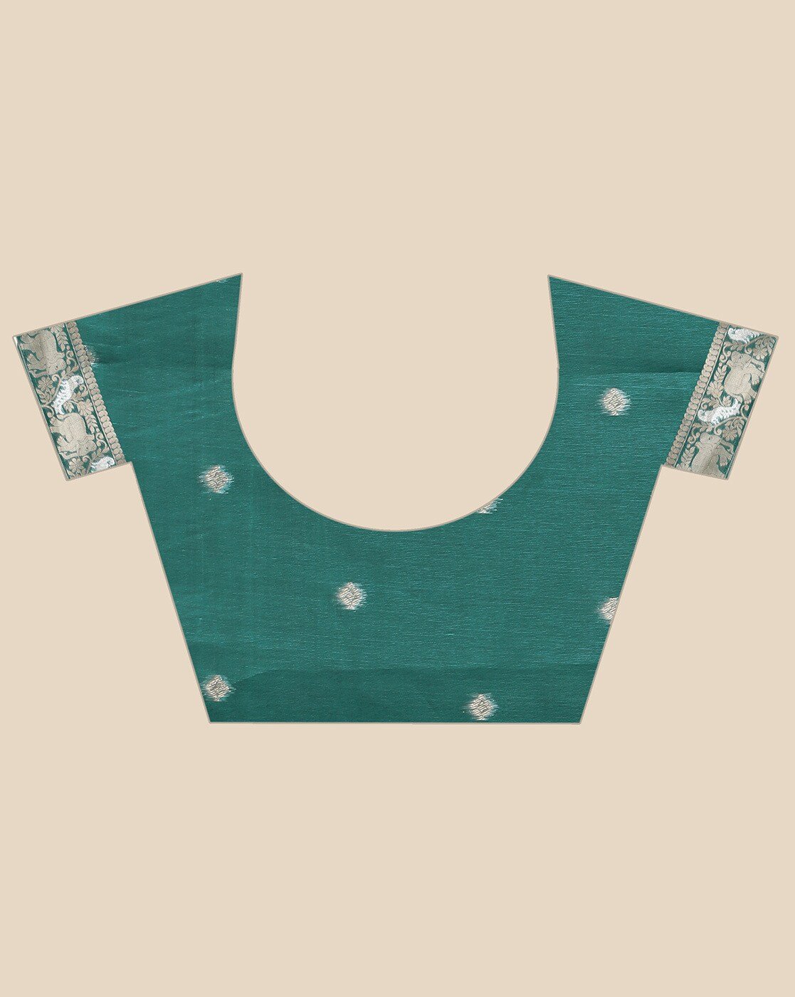 -1117Wx1400H-466101800-green-MODEL5 Floral Print Organza Saree - Image 5