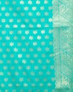 Woven Banarasi Saree with Contrast Border - Image 4