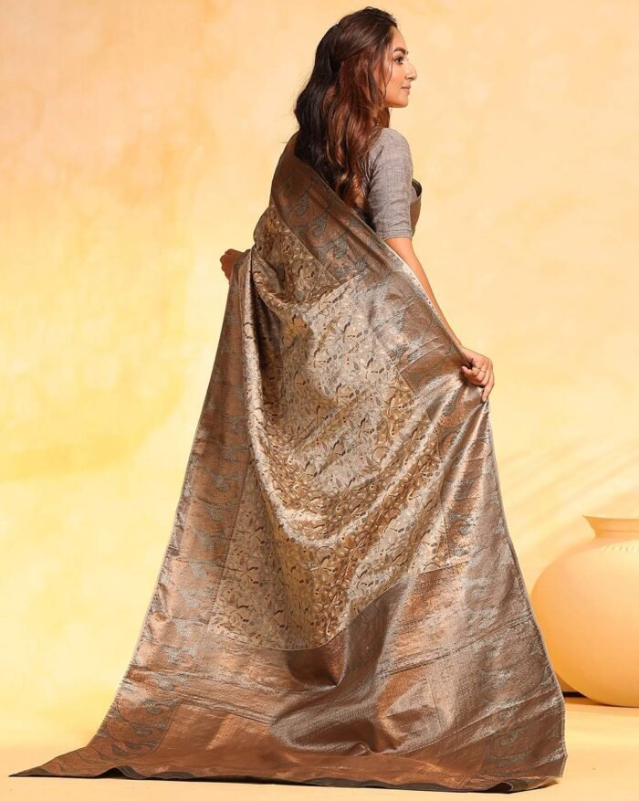 Women Zari Woven Saree with Blouse Piece - Image 3
