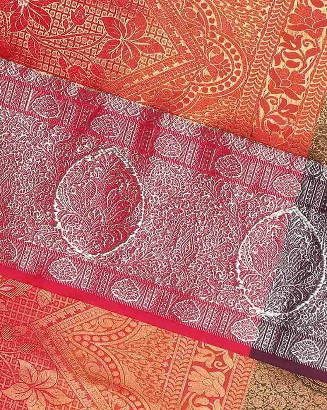 -1117Wx1400H-700093648-brown-MODEL6 Paisley Woven South Silk Cotton Kanjeevaram Saree - Image 5