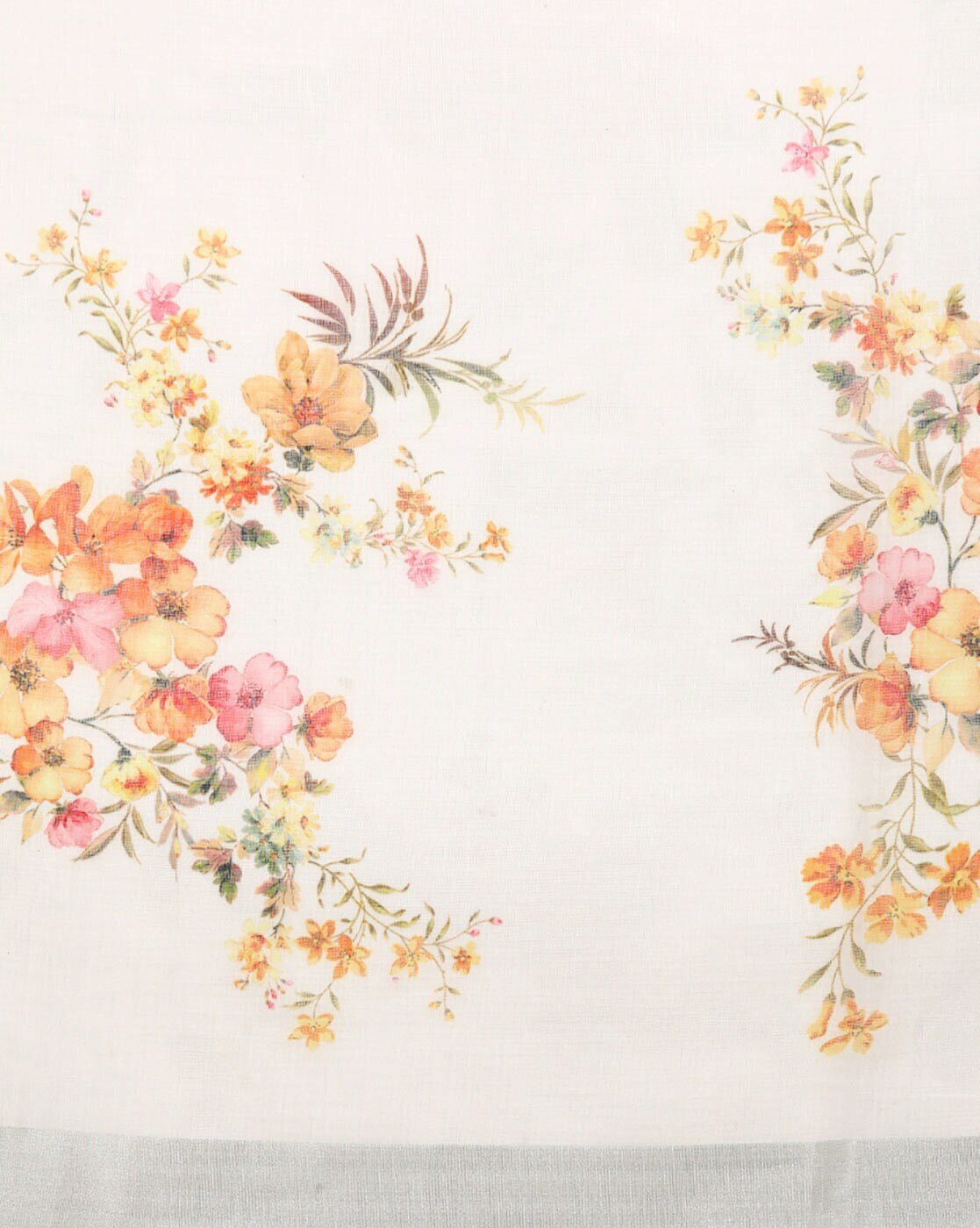 -1117Wx1400H-700764776-white-MODEL4 Women Floral Print Saree with Tassels - Image 5