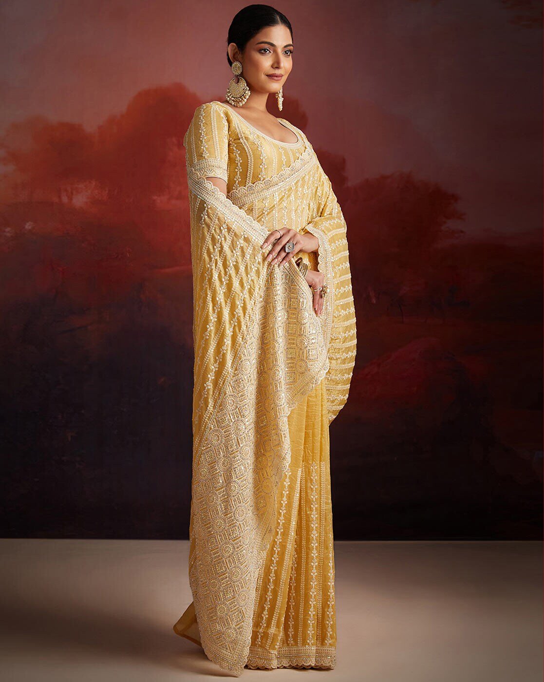 -1117Wx1400H-700990683-mustard-MODEL2 Women Traditional Saree - Image 2