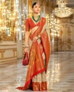 Women Woven Saree with Contrast Border