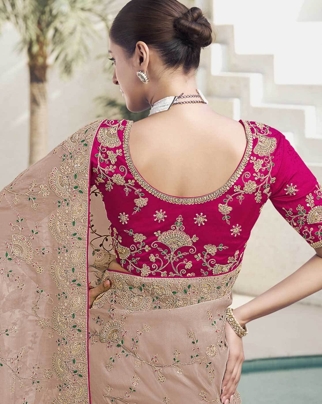 -1117Wx1400H-701178217-pink-MODEL3 Women Premium Fashion Ethnic Traditional Saree - Image 3