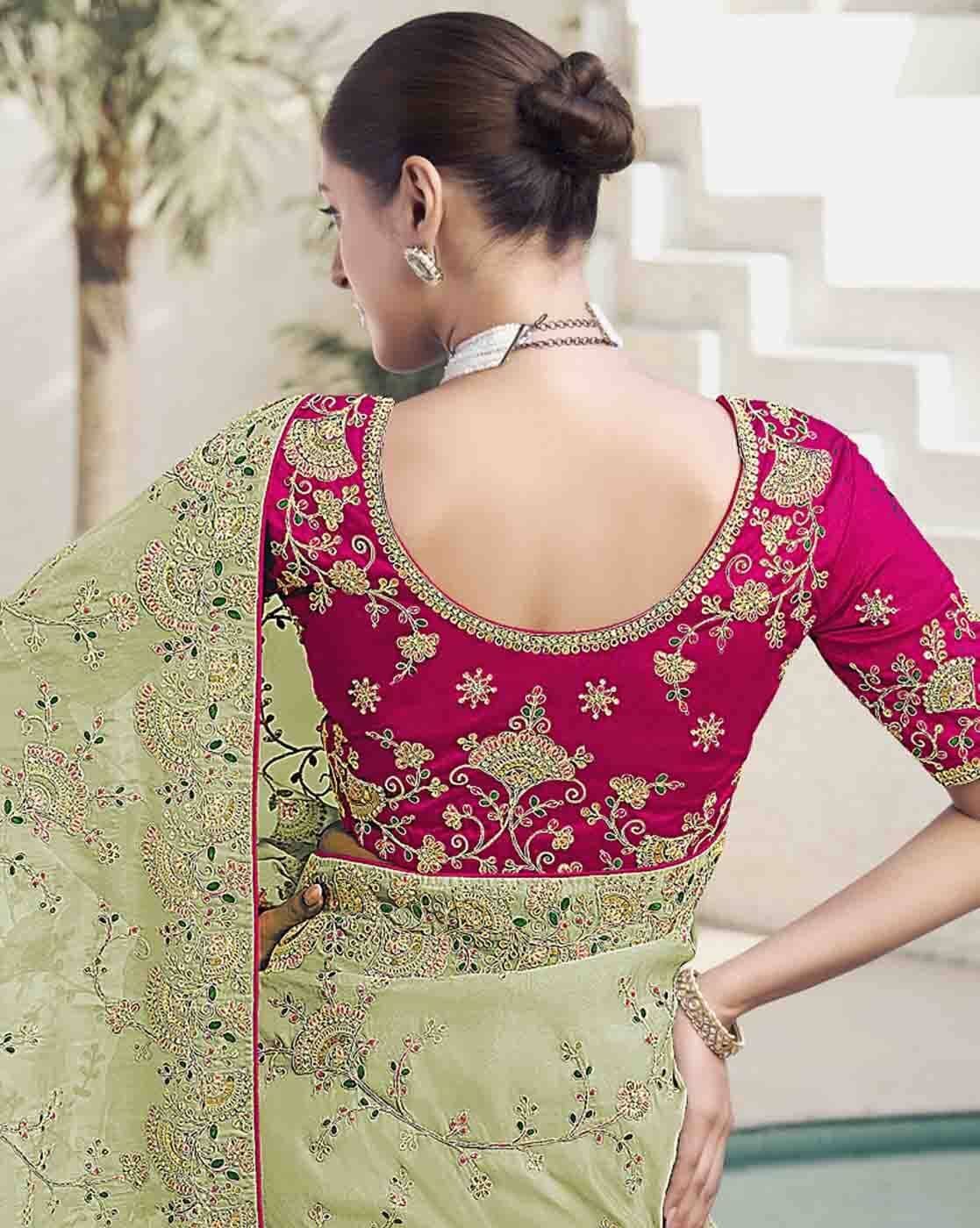 -1117Wx1400H-701178896-green-MODEL2 Women Premium Fashion Ethnic Saree - Image 4