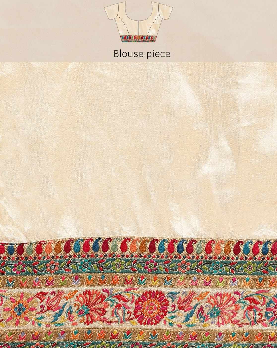 -1117Wx1400H-701183430-cream-MODEL5 Women Art Silk Saree with Contrast Border - Image 5